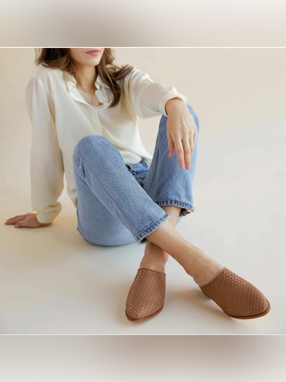 Nisolo Ama Woven Mule Leather Mule Slip-On in Brown - Size 8.5 - Picture 4 of 13